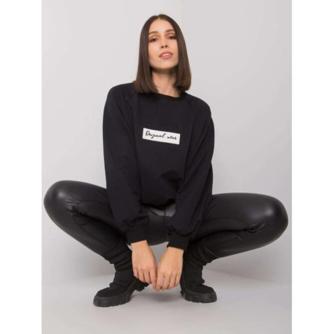 Dámská mikina s kapucí plus size HARIETTE černá Černá, Univerzální