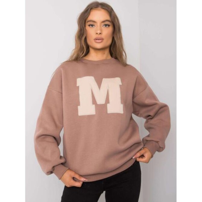 Dámská mikina bavlněná ARMELLE tmavě béžová Vícebarevný, L/XL