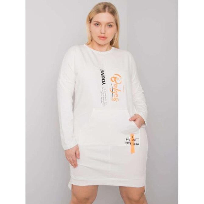 Dámské šaty  plus size teplákové  AKIRA ecru Ecru, Univerzální