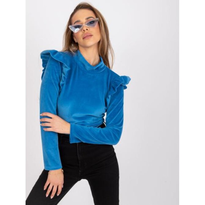 Dámská halenka s volánky EUGENIE tmavě modrá Námořnická modrá, Univerzální