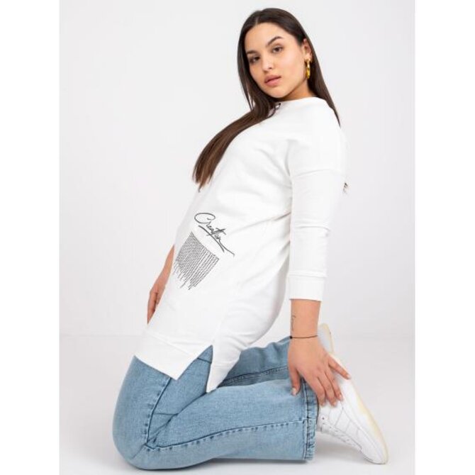 Dámská tunika plus size bavlna SYLVIANE ecru Ecru, Univerzální