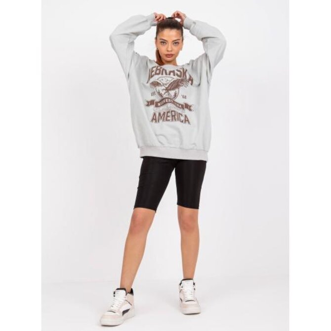 Dámská mikina oversize PATRICIA šedá Světle šedá, Univerzální