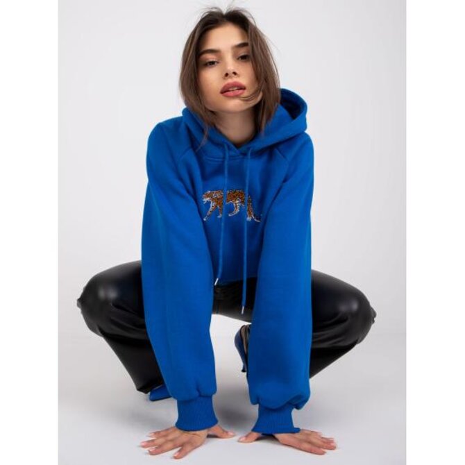 Dámská mikina oversize s kapucí PEGGY tmavě modrá Námořnická modrá, Univerzální