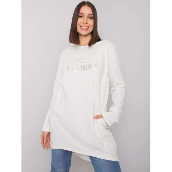 Dámská tunika s kapsami plus size ALEXIAH ecru Ecru, Univerzální