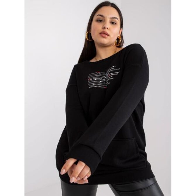Dámská mikina plus size DESIREE černá Černá, Univerzální