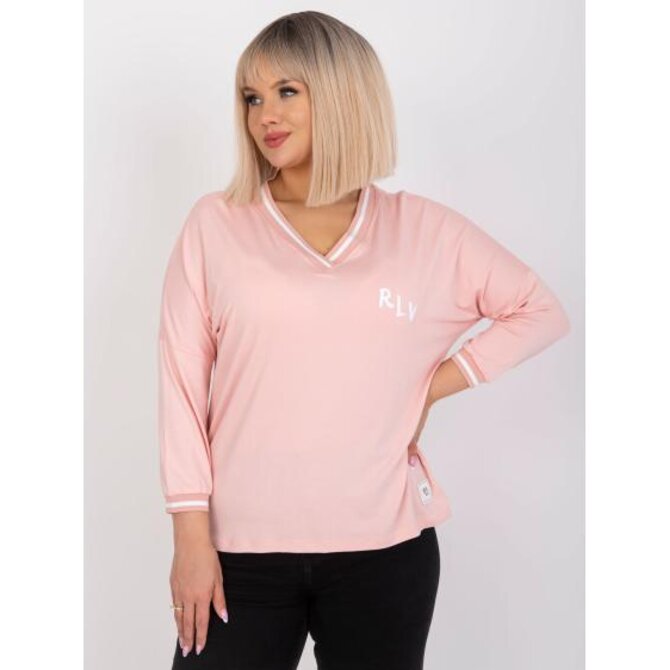 Dámská halenka asymetrická plus size MARIANNA světle růžová Růžová, Univerzální
