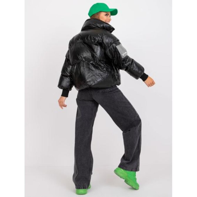 Dámská bunda bez kapuce péřová zimní ENNA černá Černá, L/XL