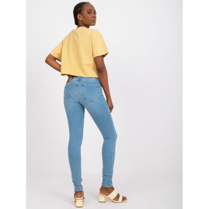 Dámské džíny skinny fit RUE PARIS modré Modrá, XS