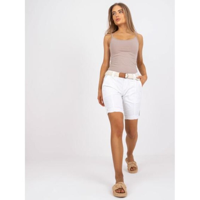 Dámské šortky s páskem ležérní STITCH & SOUL bílé Bílá, XS