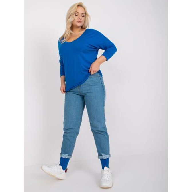 Dámská halenka plus size pro každodenní nošení viskózová GLORIA tmavě modrá Námořnická modrá, Univerzální