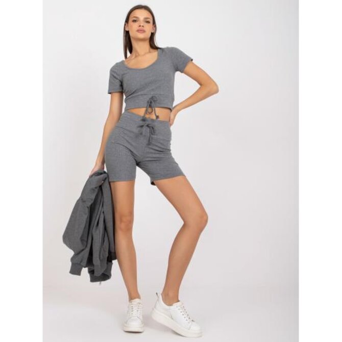Dámská souprava melanžová třídílná ARI tmavě šedá Tmavě šedá, L/XL
