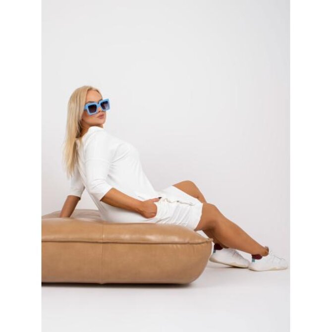 Dámské šaty plus size GREA mini bílé Bílá, Univerzální