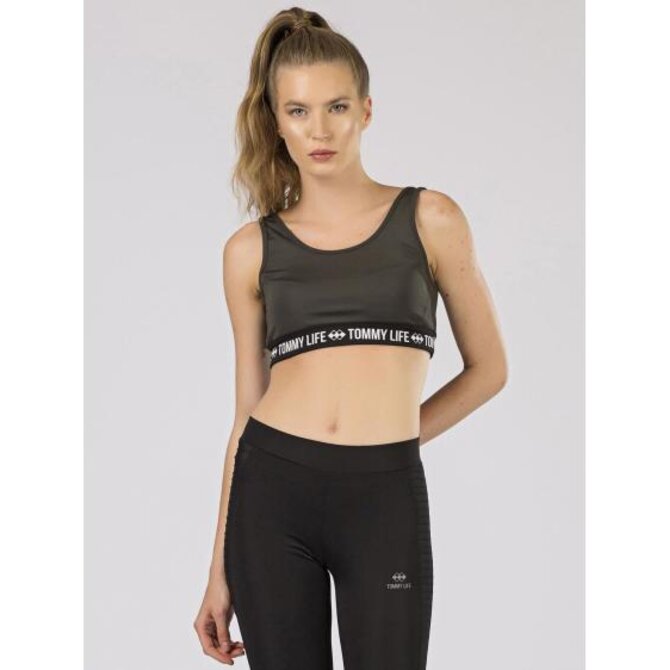 Dámský top TOMMY LIFE sportovní v khaki Khaki, M
