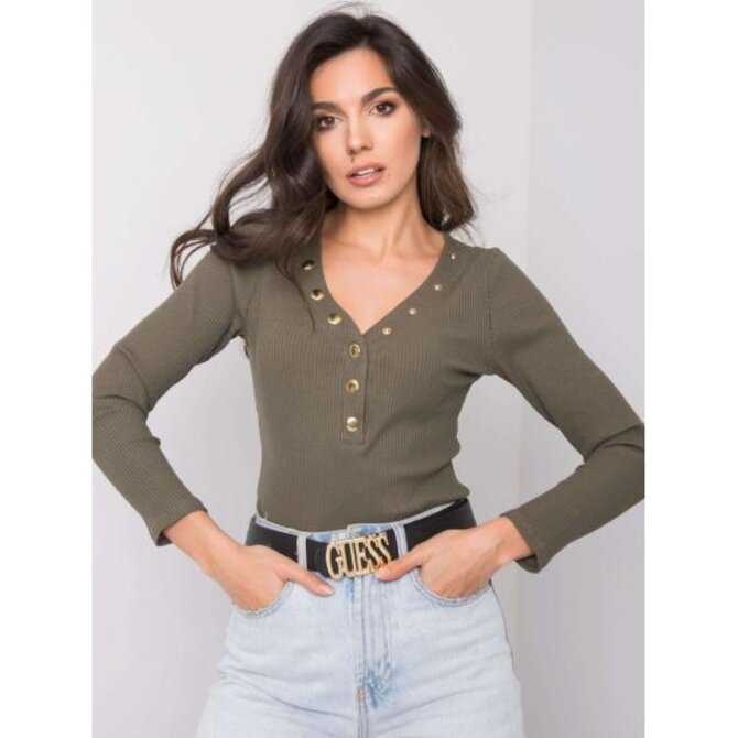 Dámská halenka Emberly OCH BELLA khaki Khaki, S