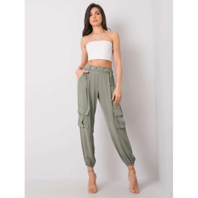 Dámské kalhoty Lorrita OCH BELLA khaki Khaki, L