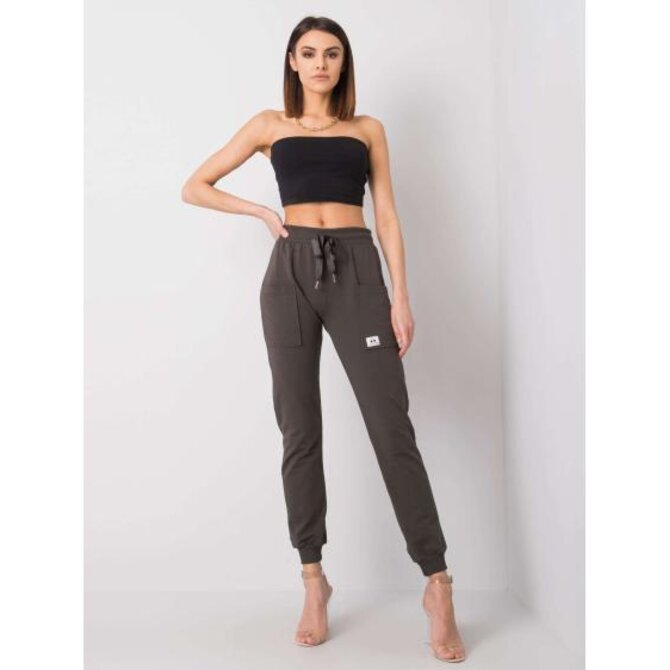 Dámské tepláky GEETIKA tmavé khaki Khaki, S