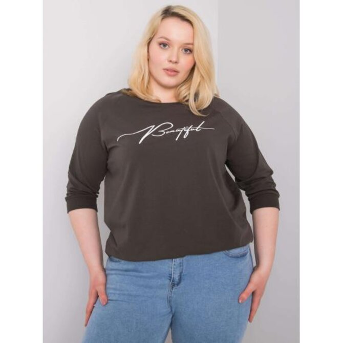 Dámská halenka s nápisem ROSIE tmavá khaki Khaki, Univerzální