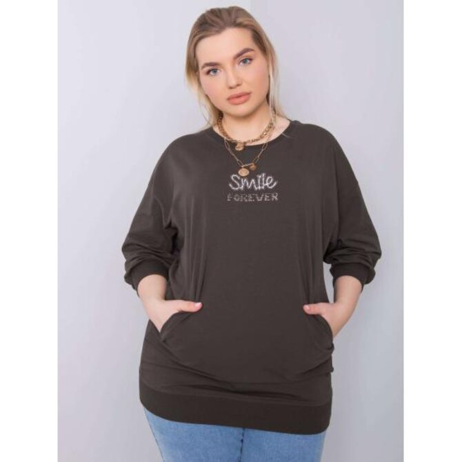 Dámská halenka plus size MESSINA tmavě khaki Khaki, Univerzální
