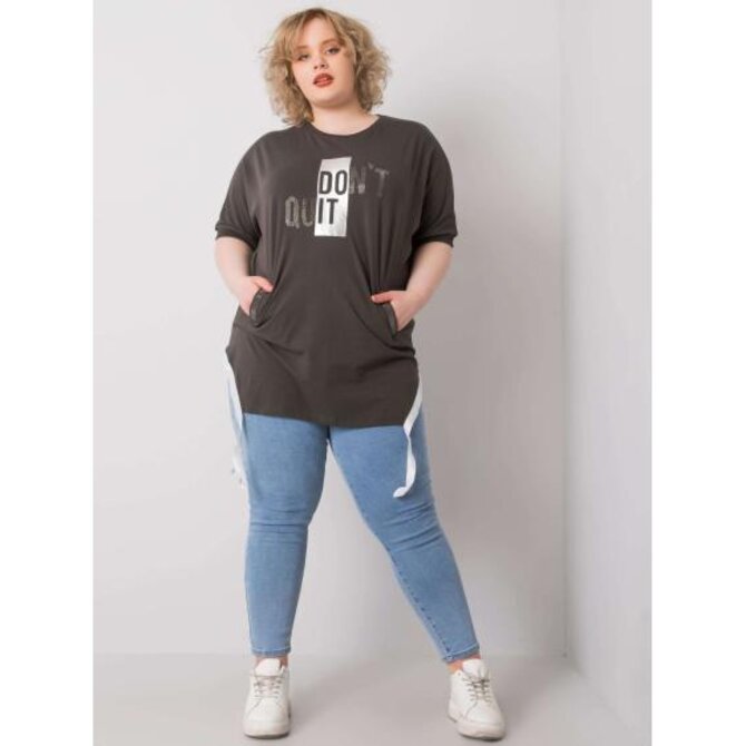 Dámská halenka plus size CLARE tmavě khaki Khaki, Univerzální