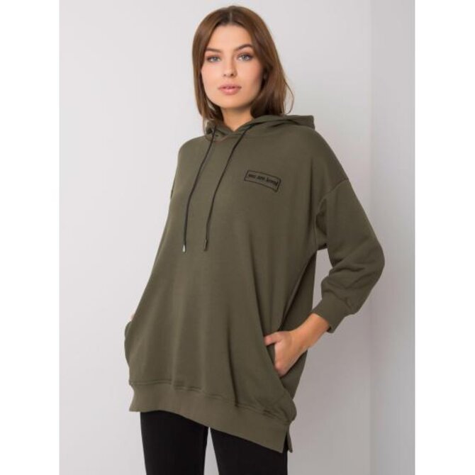 Dámská mikina s kapsami LEORA khaki Khaki, Univerzální