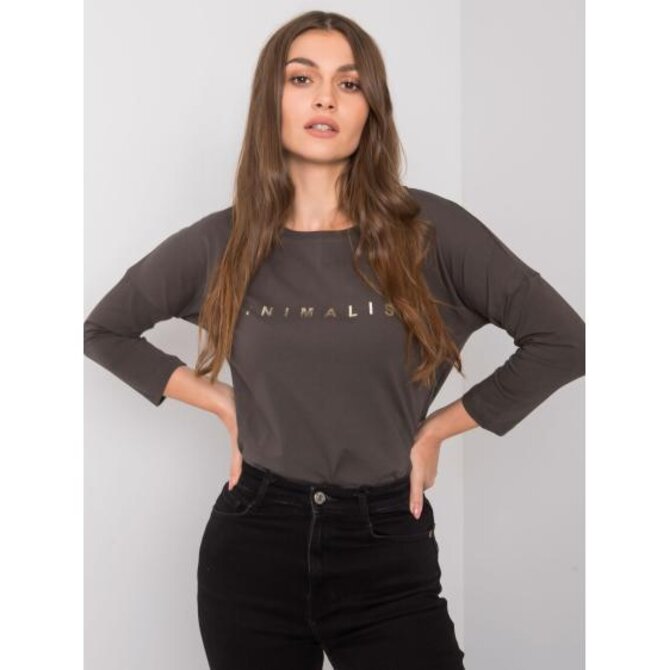 Dámská blůza bavlněná s nápisem CANTRICE tmavé khaki Khaki, Univerzální