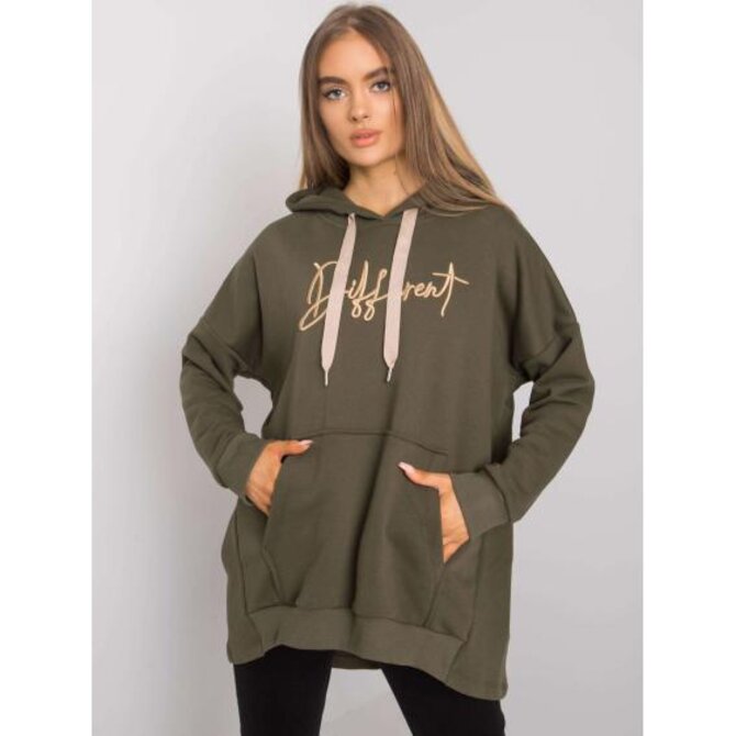 Dámská mikina s kapucí FALLON khaki Khaki, Univerzální