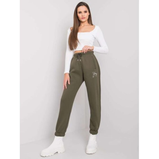 Dámské tepláky s nápisem LILY světlé khaki Khaki, S/M