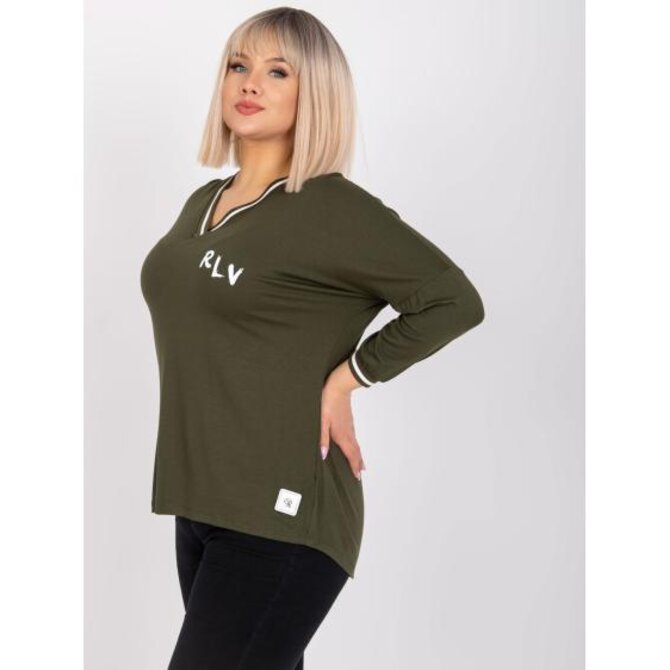 Dámská halenka volná plus size MATIANNA khaki Khaki, Univerzální