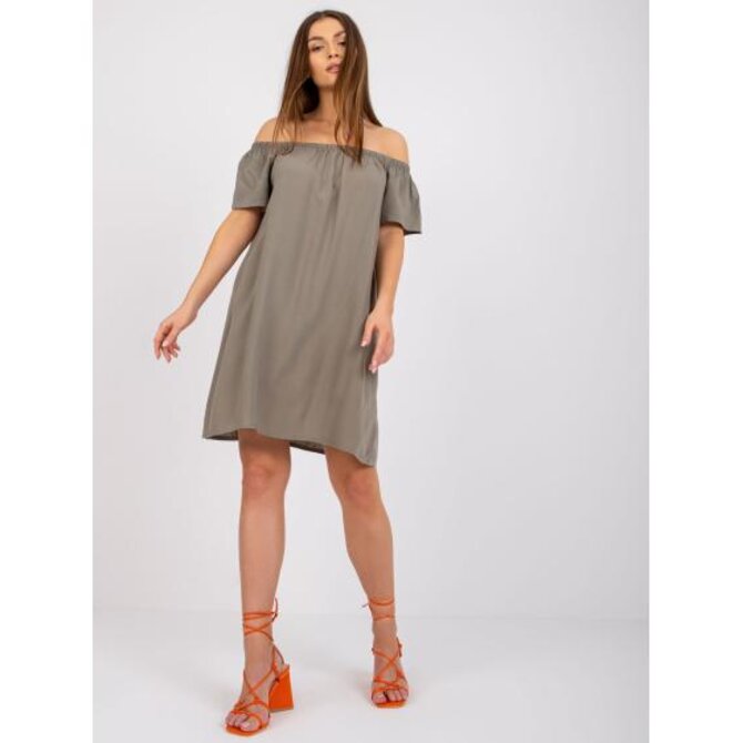 Dámské šaty s krátkým rukávem Remember FRESH MADE khaki Khaki, XS