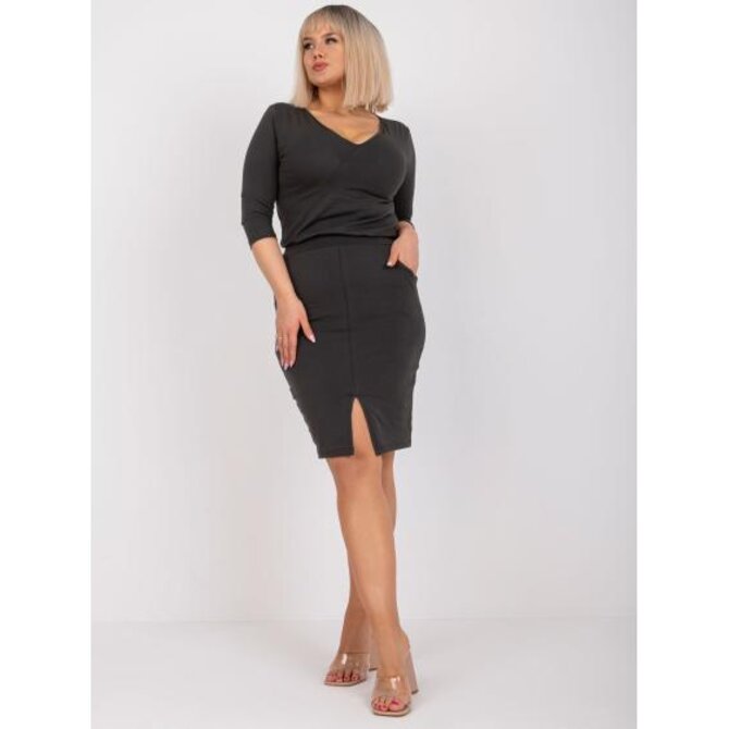 Dámské šaty plus size bavlněné ZOEY khaki Khaki, Univerzální