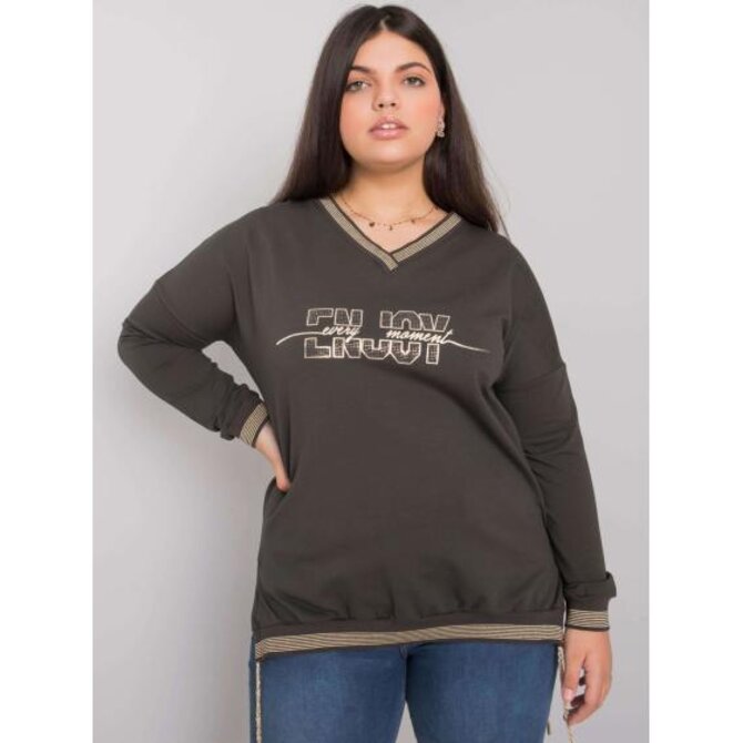 Dámská halenka plus size LILA tmavě khaki Khaki, Univerzální