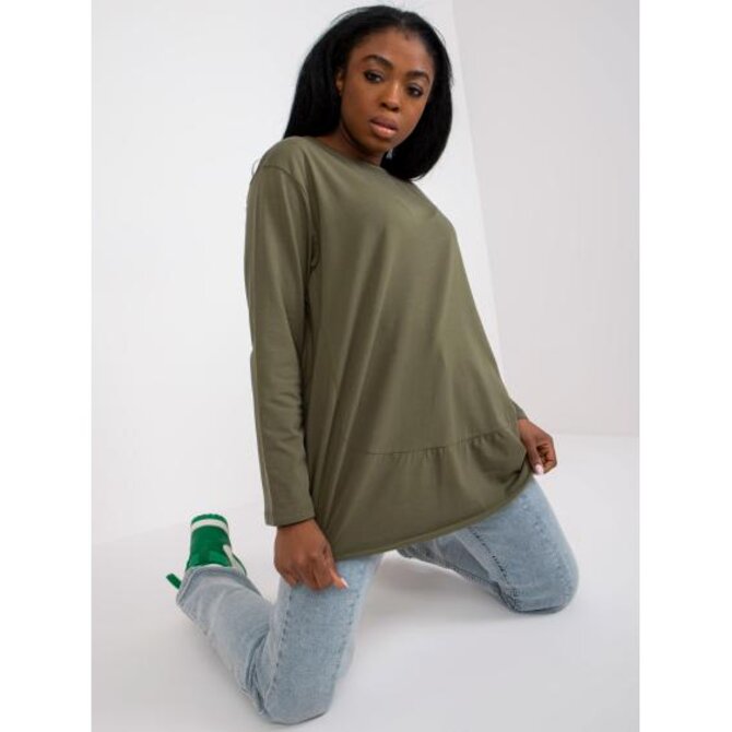 Dámská halenka b avlněná RENATA khaki Khaki, Univerzální