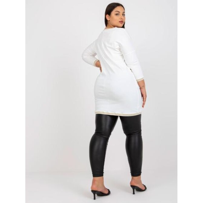 Dámská tunika s výstřihem bavlněná plus size BRIDGET bílá Bílá, Univerzální
