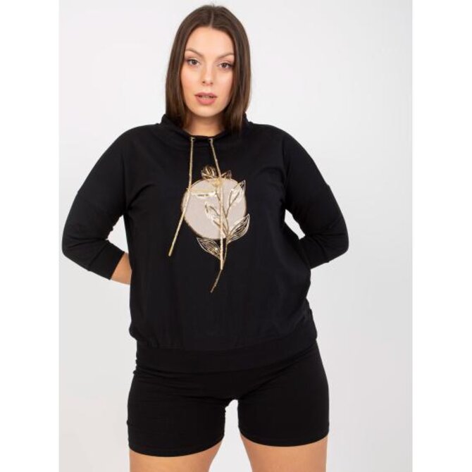 Dámská halenka plus size s potiskem CHRYSTA černá Černá, Univerzální