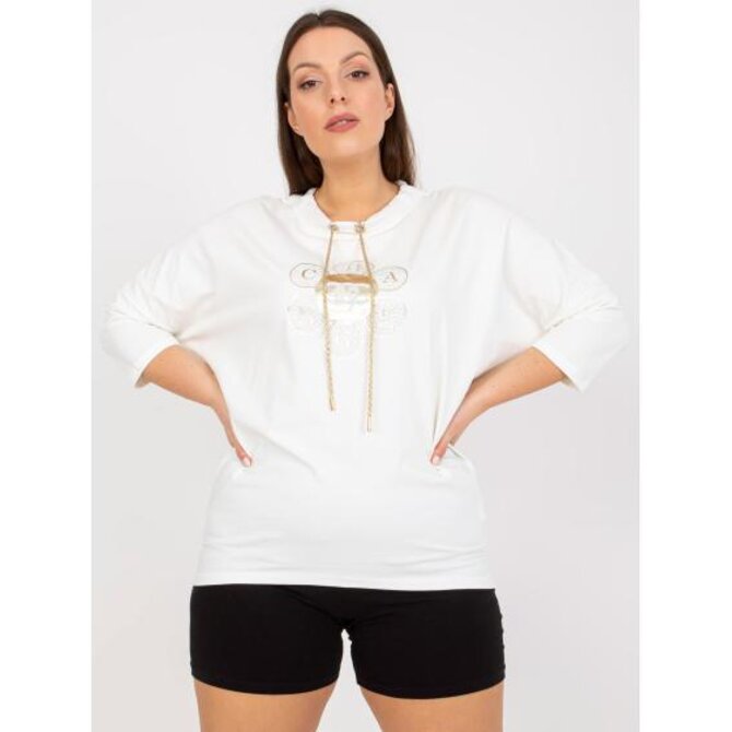 Dámská halenka s potiskem plus size ROMEO ecru Ecru, Univerzální
