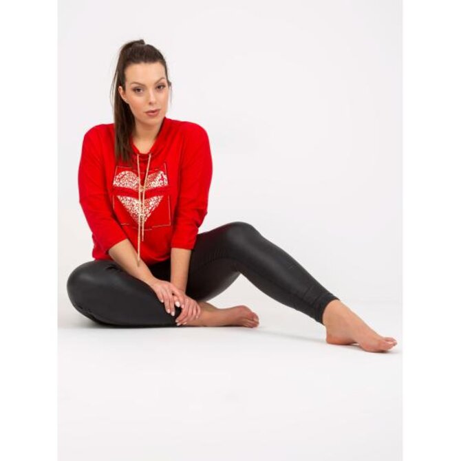 Dámská halenka s potiskem plus size ELIJAH červená Červená, Univerzální