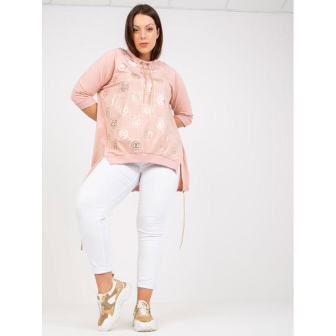 Dámská halenka plus size volného střihu bavlněná TRIA růžová Růžová, Univerzální