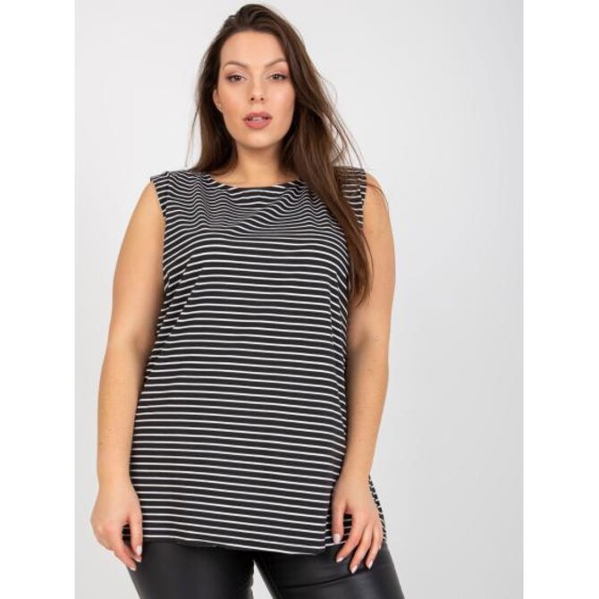 Dámský top bez rukávů plus size IVAR černobílý Vícebarevný, Univerzální