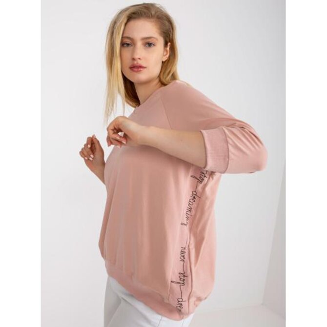 Dámská halenka s kulatým výstřihem plus size DONELL růžová Růžová, Univerzální