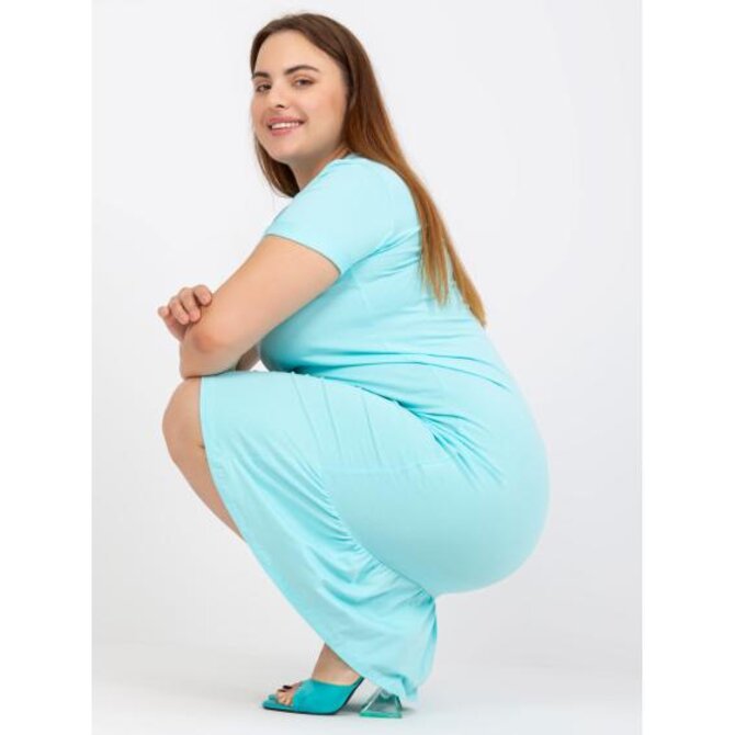 Dámské šaty plus size bavlněné AMALEA mátové Mátová, Univerzální