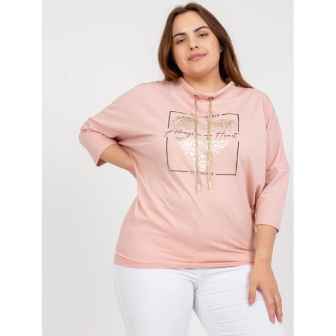 Dámská halenka z bavlny plus size CLARABEL růžová Růžová, Univerzální