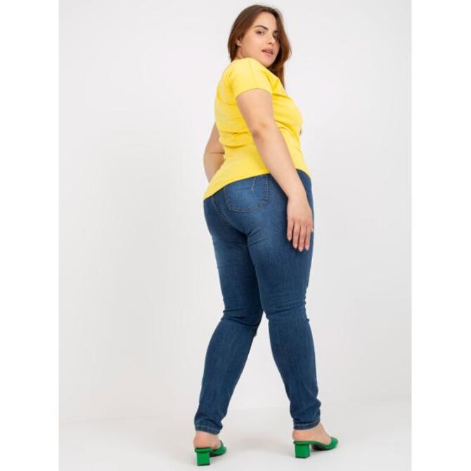 Dámské tričko s výstřihem plus size META žluté Žlutá, Univerzální
