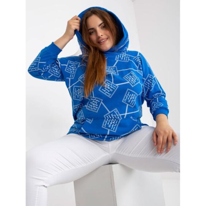 Dámská mikina plus size s potiskem PETRA tmavě modrá Námořnická modrá, Univerzální