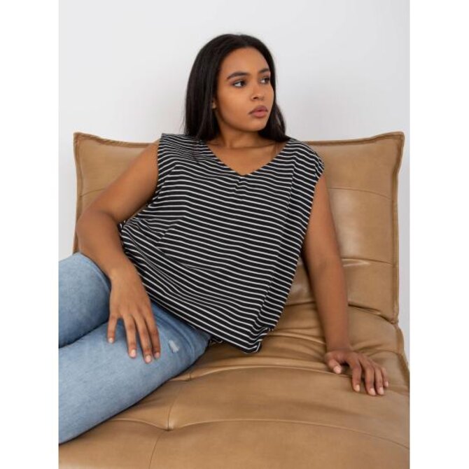 Dámský top plus size KASEY černobílý Vícebarevný, Univerzální