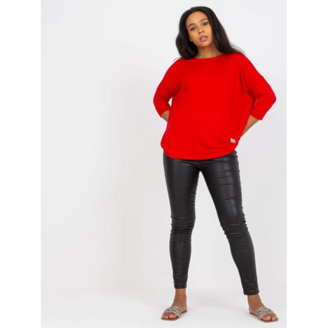 Dámská halenka plus size bavlněná RAE červená Vícebarevný, Univerzální