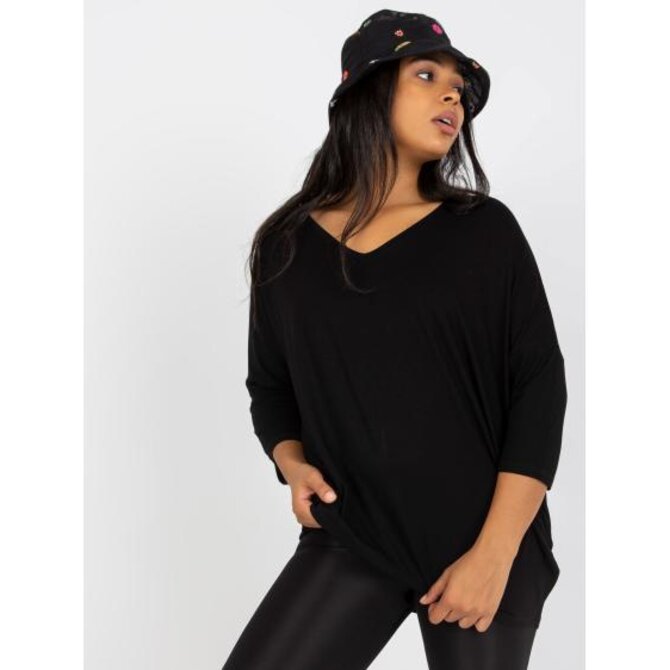 Dámská halenka plus size s 3/4 rukávy CYRIA černá Černá, Univerzální