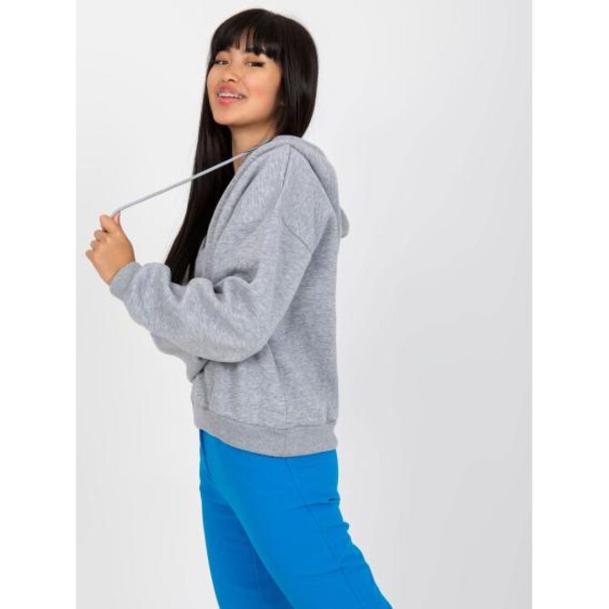Dámská mikina basic s výstřihem do V LIVA šedá Šedá, L/XL