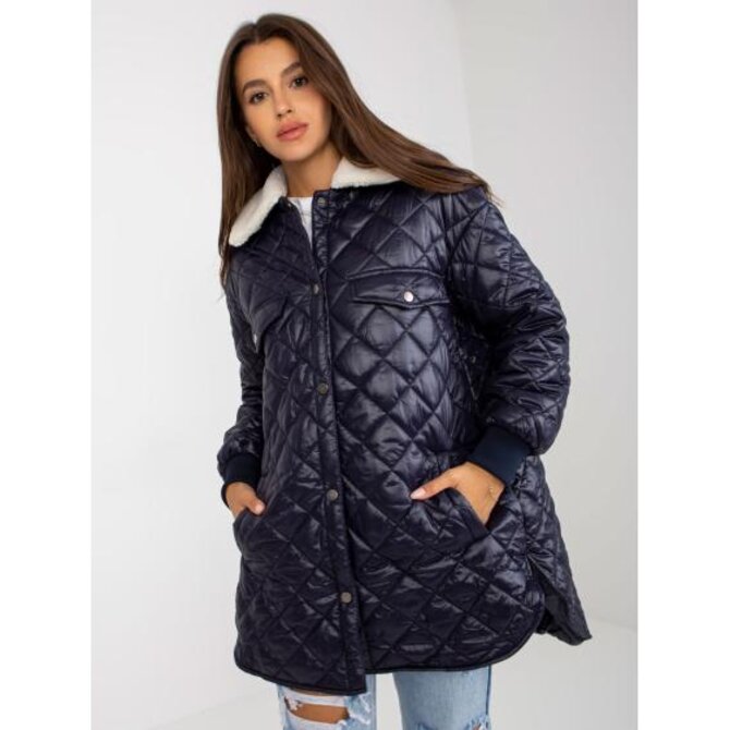 Dámská bunda s kožešinou prošívaná MALONE modrá