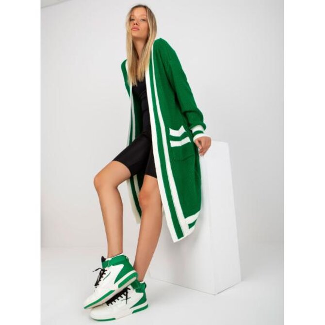 Dámský svetr oversize RUE PARIS zelený Zelená, Univerzální