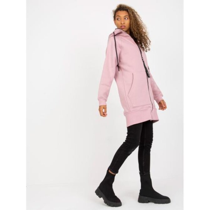 Dámská mikina basic s kapucí RUE PARIS růžová Růžová, L/XL